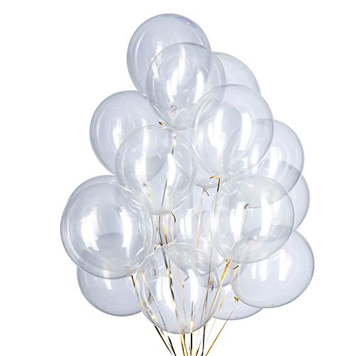 12 Zoll Luftballons Transparente Helium,50 Stücke durchsichtige Latex Ballons Ø 30 cm für Hochzeit Valentinstag Geburtstag Taufe Kommunion Party Deko