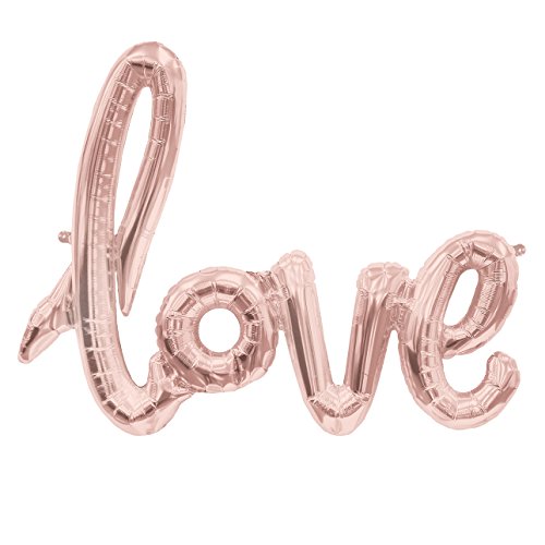 ballonfritz® Love-Schriftzug Luftballon in Rosegold - XXL Folienballon als Hochzeit Deko, Geschenk oder Liebes-Überraschung zum Valentinstag